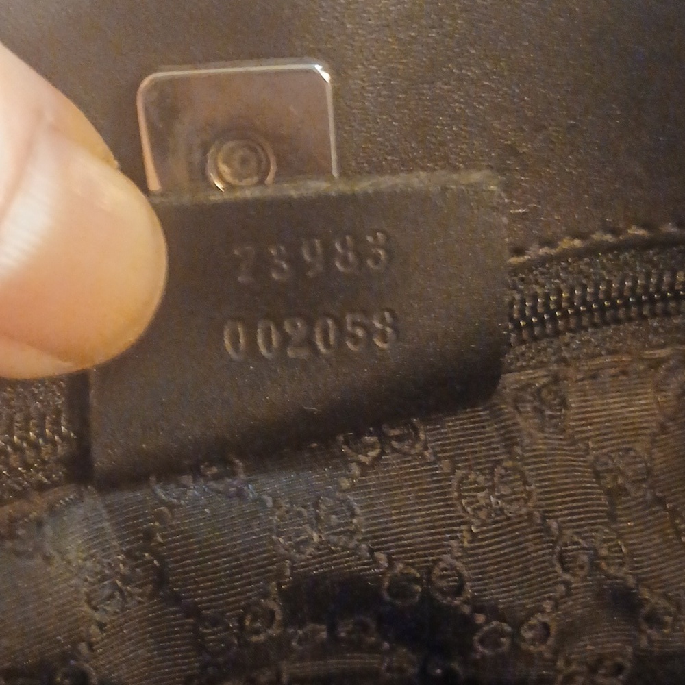 Authenti Gucci Web Sherry Line Shoulder Tote Bag Dark Gray And Black Canvas - Picture 15 of 15